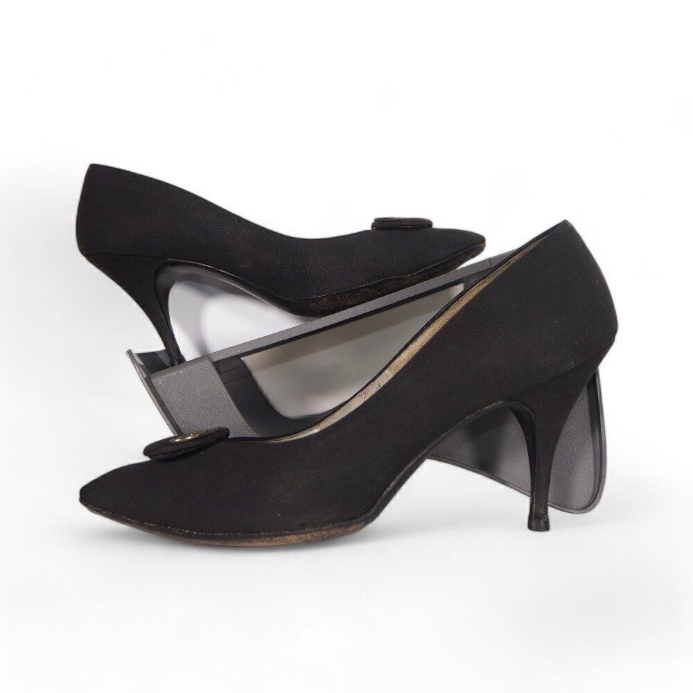 I.Miller‎ Vintage 60/70s Pointed Close Toe Pump Heels Black Women's 7.5B